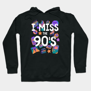 I Miss the 90's Nostalgia Vintage 1990s Throwback T-Shirt Orange/Purple/Turquoise/Pink Hoodie